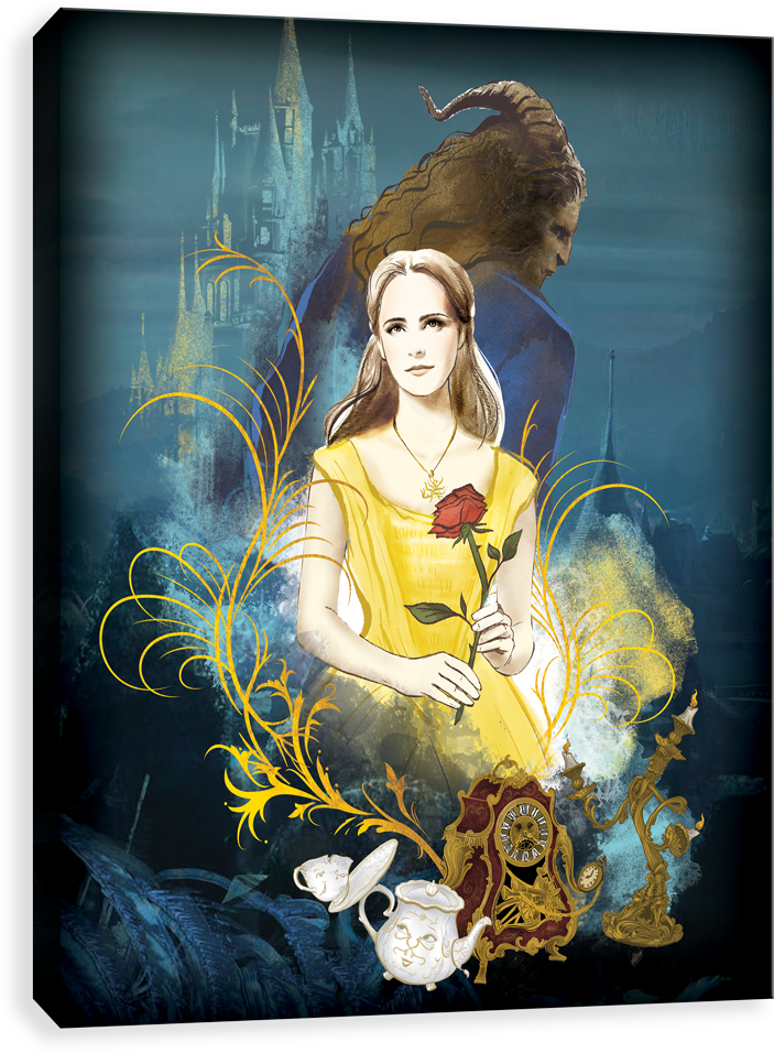 Beauty And The Beast - Belle Canvases By Artissimo Designs - Belle (1000x1000), Png Download
