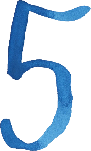Free Download - Number 5 Watercolor Png (313x521), Png Download