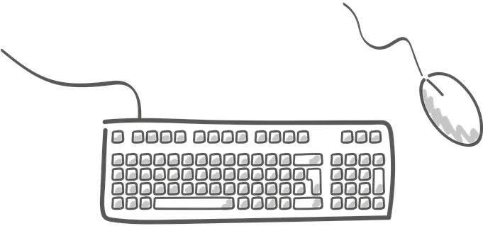 Mouse Electronics Keyboard Computer Office - Keyboard And Mouse Clipart (680x340), Png Download