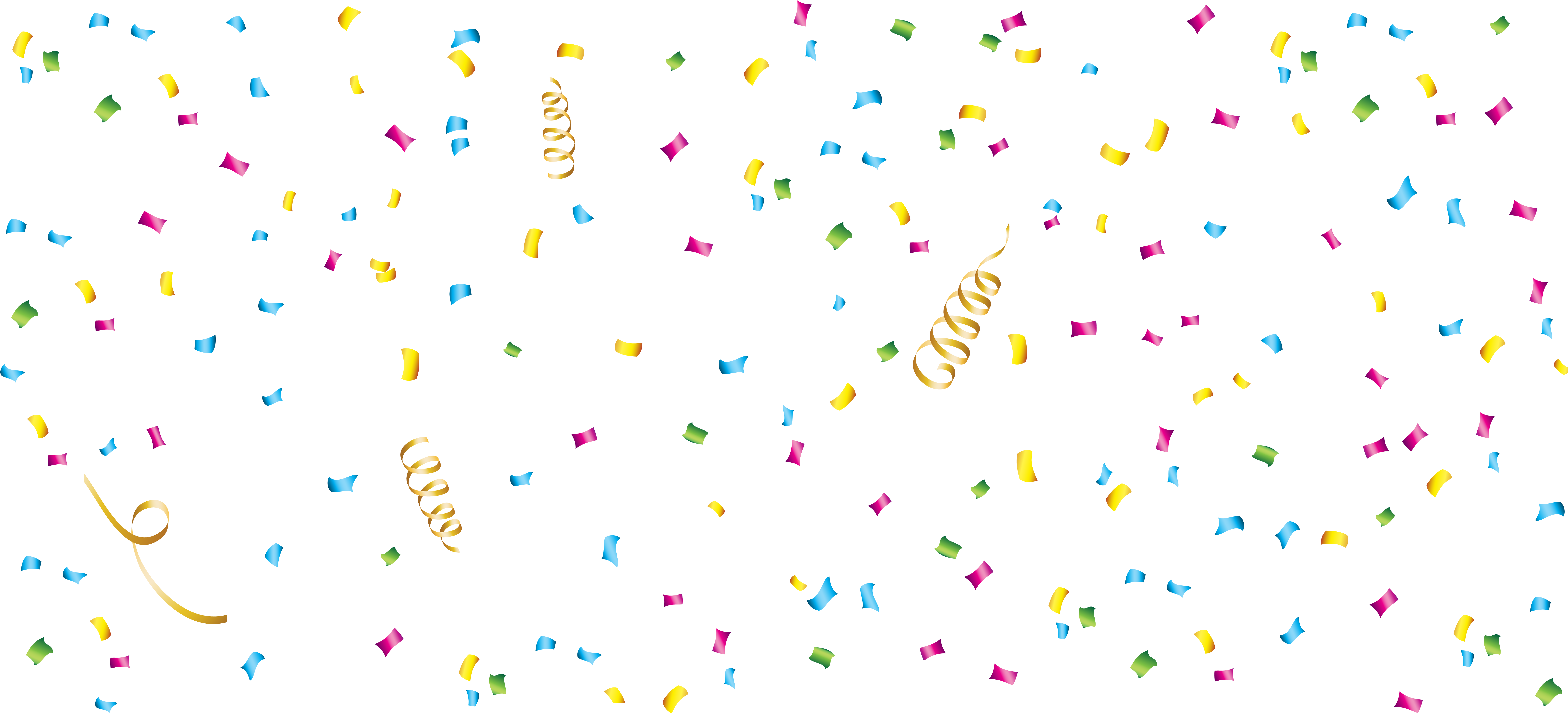 Confetti Clipart Transparent Background - Clip Art (8000x3628), Png Download
