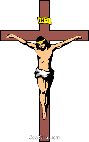 Clip Freeuse Library Christ On The Cross Clipart - God On The Cross Cartoon (302x480), Png Download