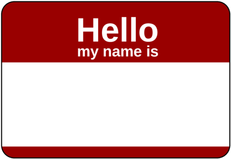 375" X - Empty Name Tag (500x353), Png Download