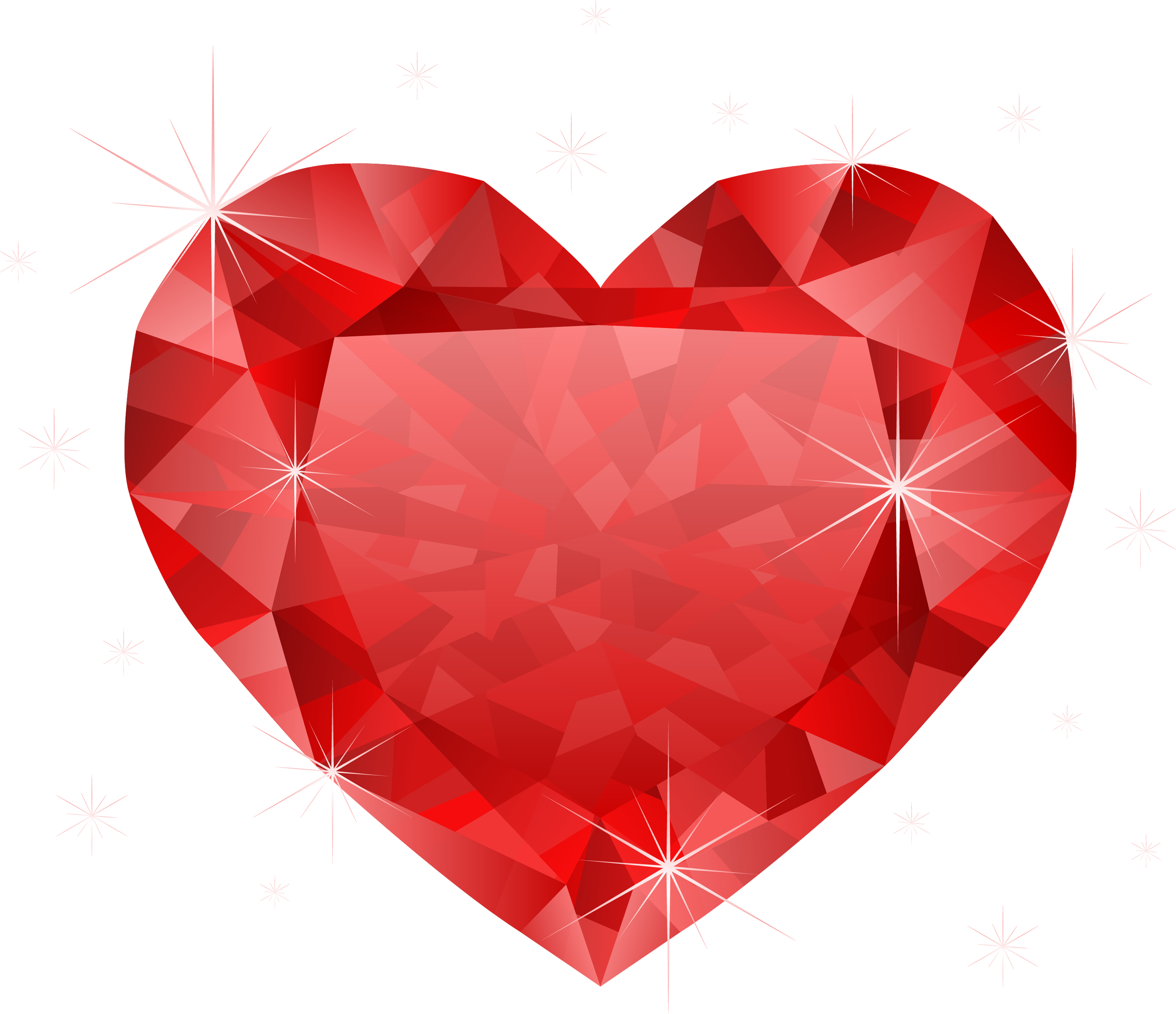 Red Heart Diamond Png (2500x2156), Png Download