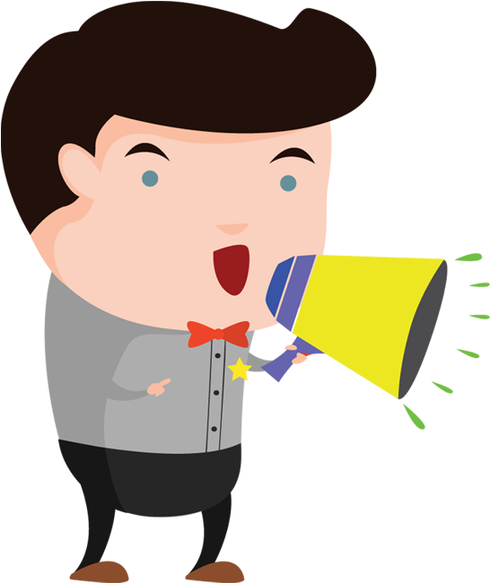 Cartoon People Png - Cartoon People With Speaker (550x660), Png Download
