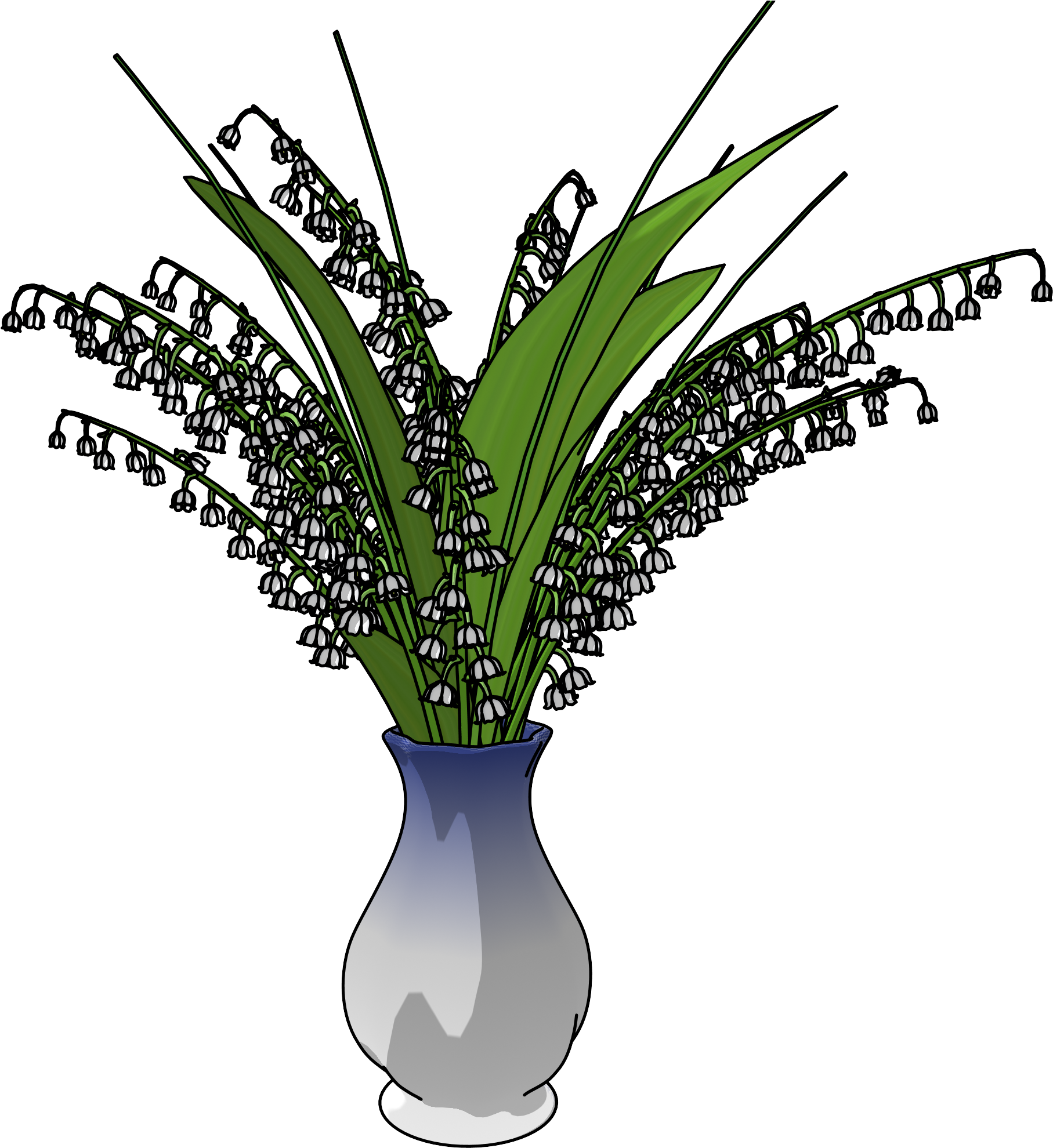 May Lily In Vase Png Clipart - Portable Network Graphics (2000x2000), Png Download
