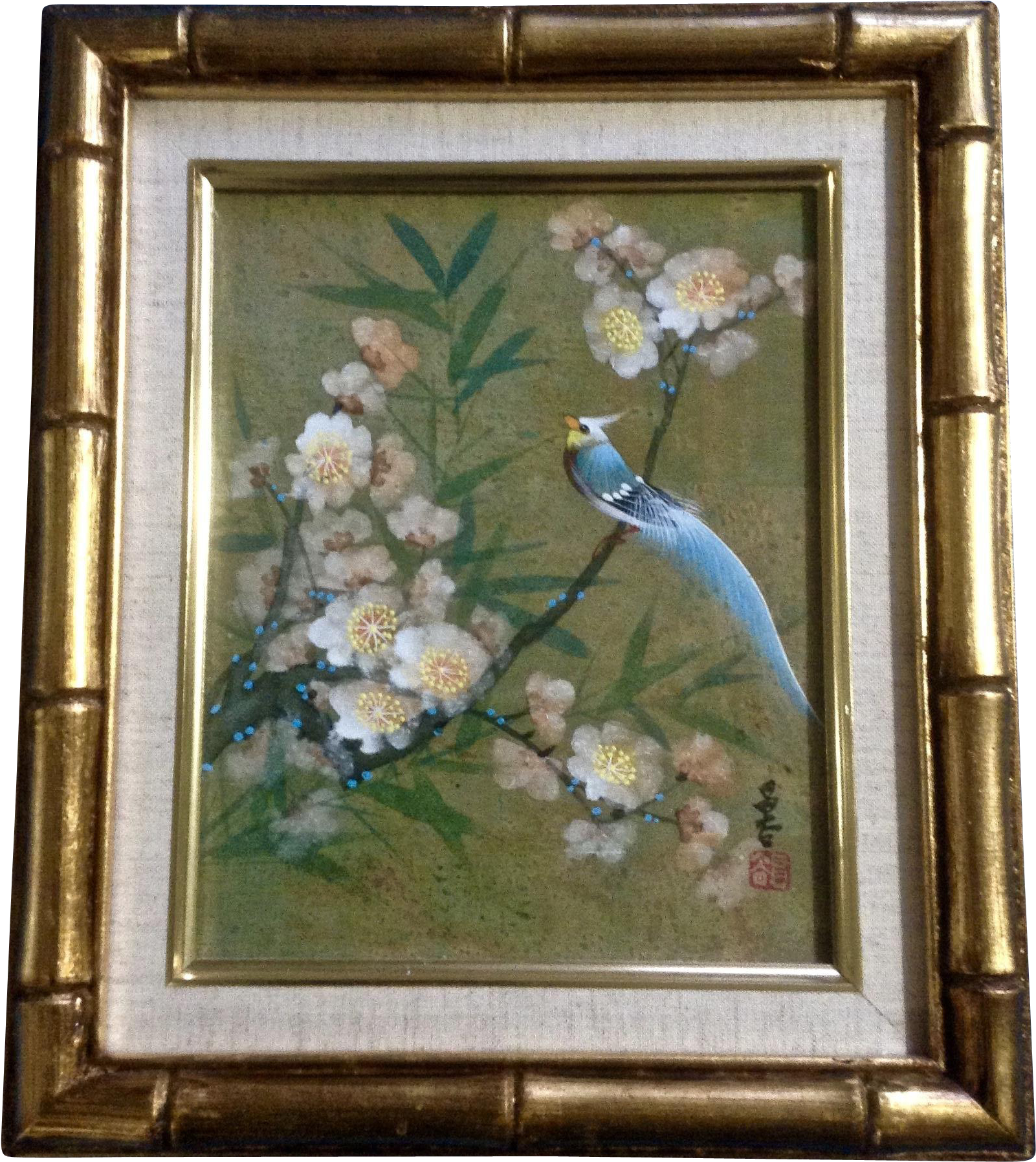 Watercolor Casein Painting On Cork Paper, Blue Bird - Picture Frame (1794x1794), Png Download