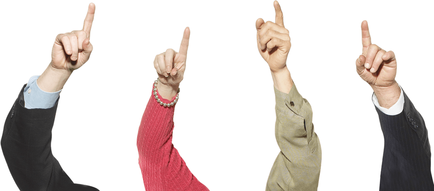 Fingers Pointing Up - Index Finger Pointing Free (1414x624), Png Download