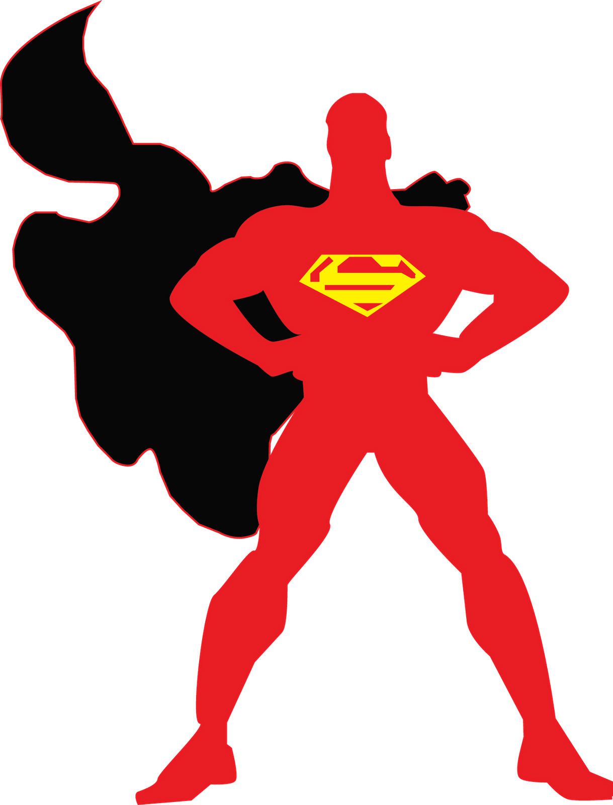 Superman Logo Outline - Superman Outline (1219x1600), Png Download