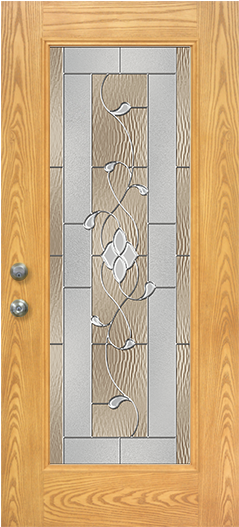 Decorative Glass - Transparent Glass Wooden Door (350x526), Png Download