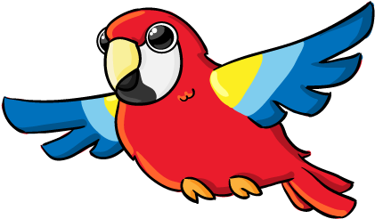 Cute Parrot Png Clipart - Bird Gross Motor Activities (432x338), Png Download