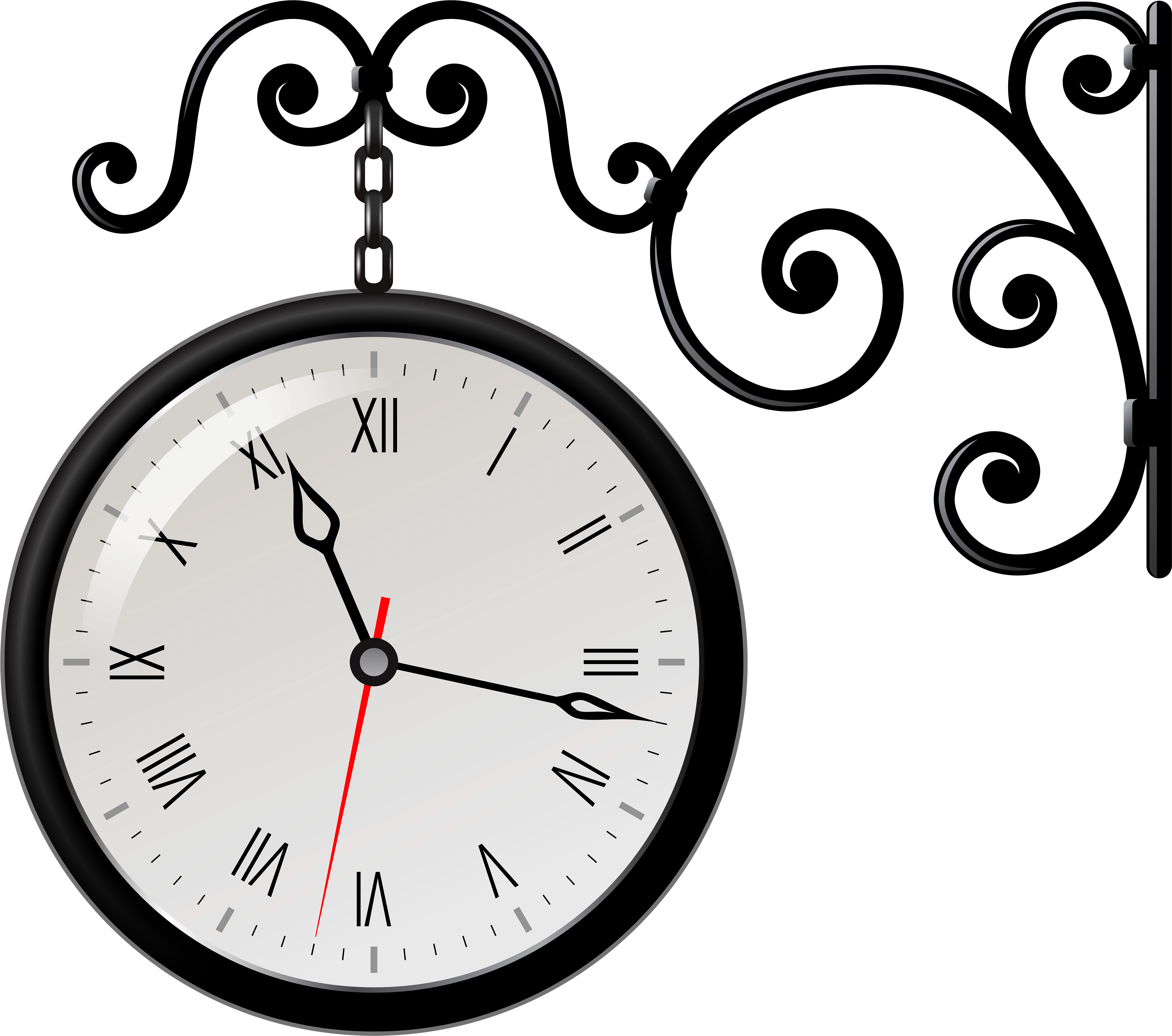 Street Clock Png Clip Art - Clip Art Clocks (4984x4523), Png Download