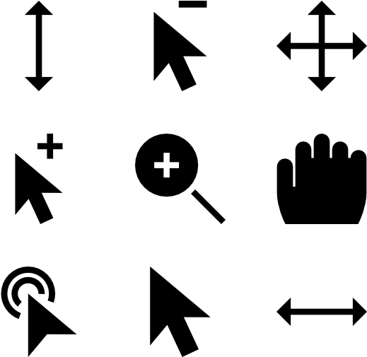 Solid Cursor Collection - Mouse Icons (600x564), Png Download