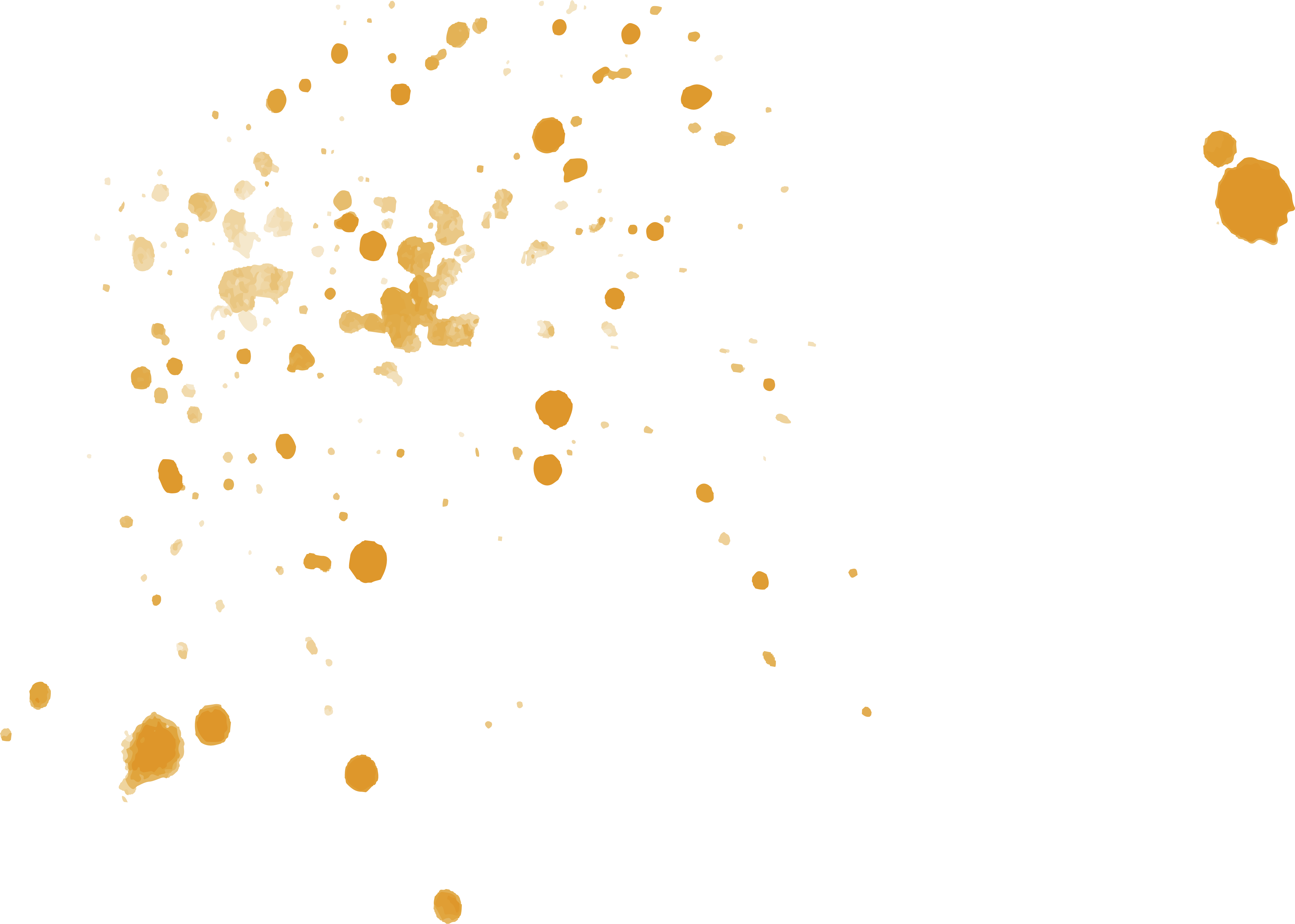 Watercolor Painting Orange - Paint Dots Splash Watercolor (4484x3199), Png Download