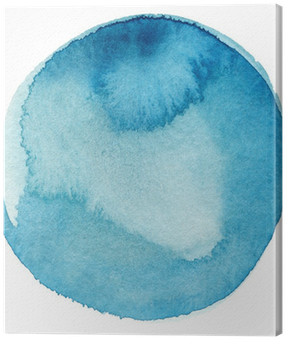 Abstract Watercolor Circle Painted Background Canvas - Gallery Direct Liliia Rudchenko's 'blue Watercolor (400x400), Png Download