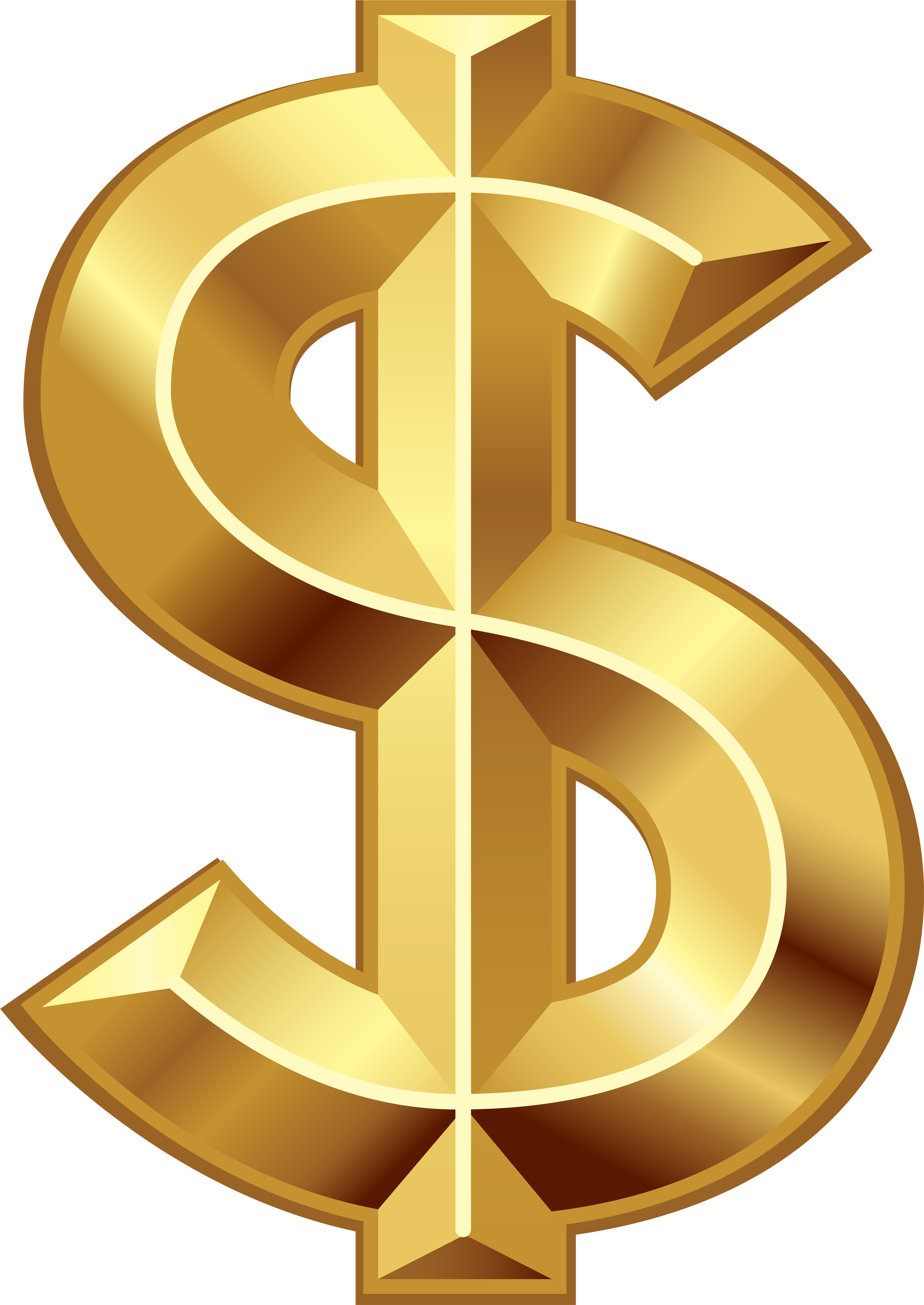 Dollar Sign Png Clip Art - Golden Dollar Sign Png (425x600), Png Download