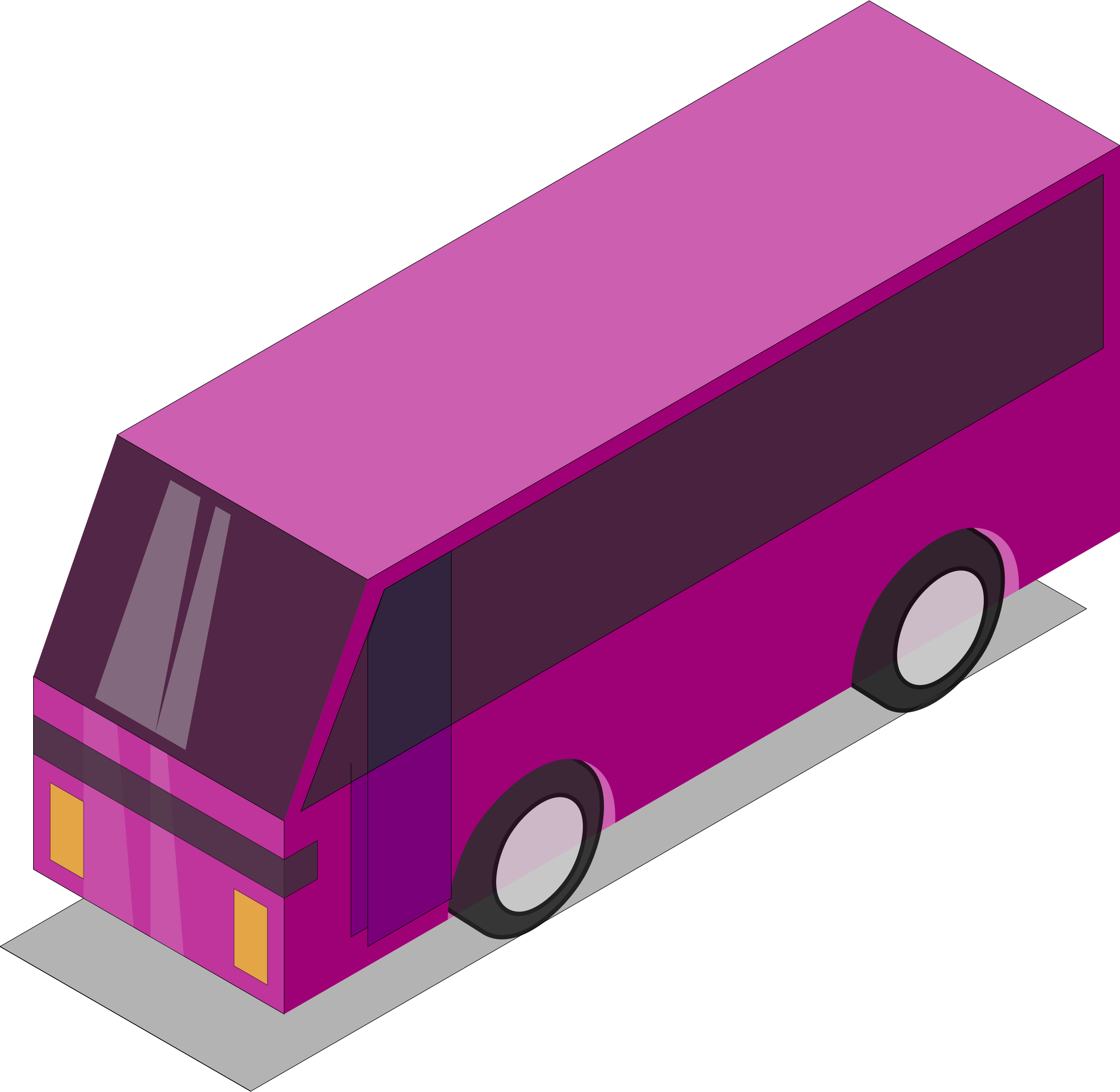 Pink Bus Picture Free Library - Bus (2400x2340), Png Download