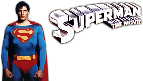 Superman Movie Image With Logo And Character - Superman The Movie Logo Png (500x281), Png Download