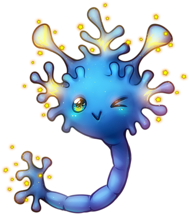 Neuron Clipart Cute - Cute Neuron Cartoon (400x450), Png Download