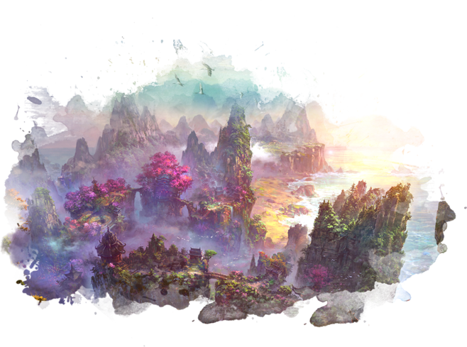 《射雕英雄传》手游官方网站@不想长大的妈 - Taohua Island (658x489), Png Download