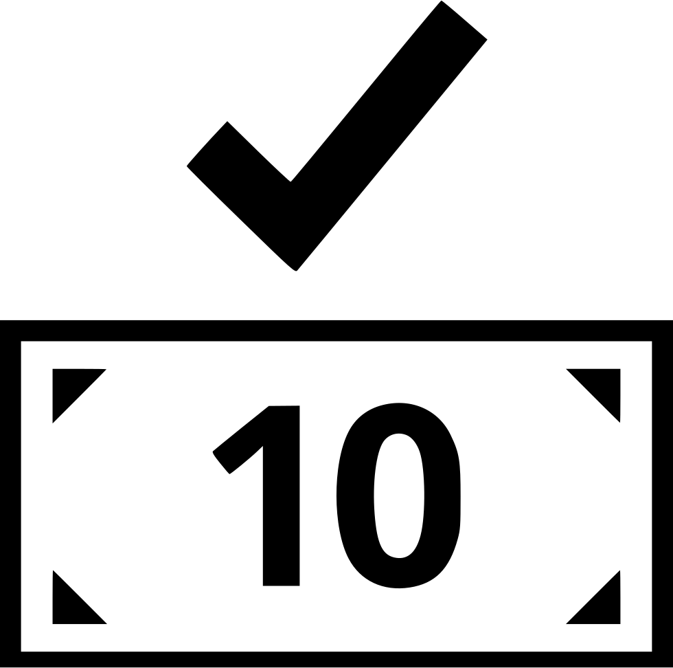 Check Mark Ok Good Ten Dollar Bill Currency Comments - Money (980x972), Png Download