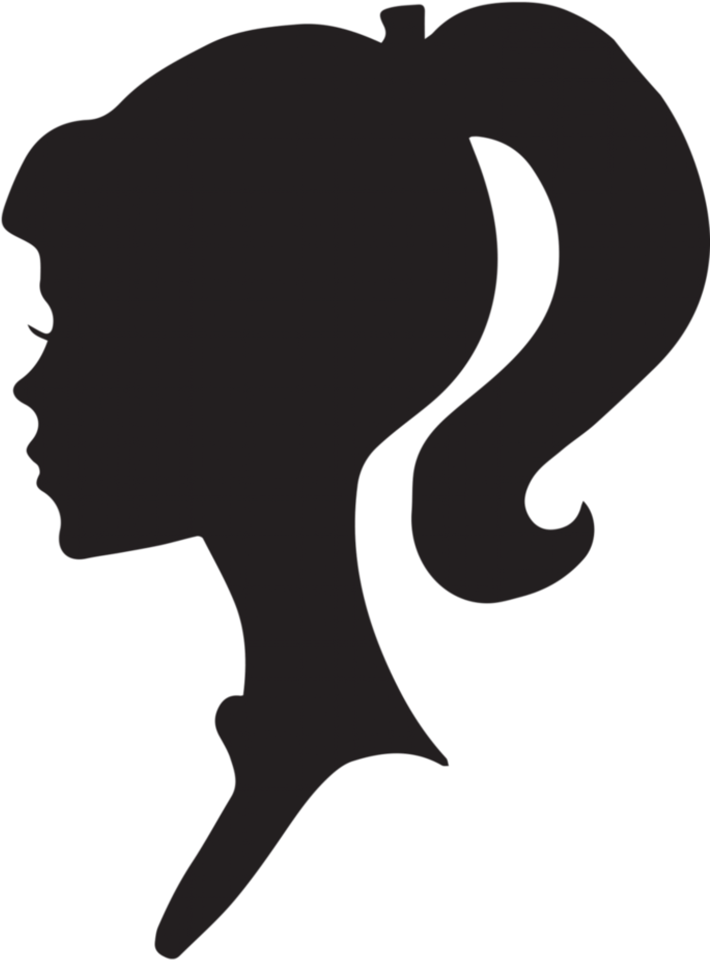 Female Profile By Snicklefritz Stock Deviantart Com - Barbie Silhouette Png (900x1412), Png Download