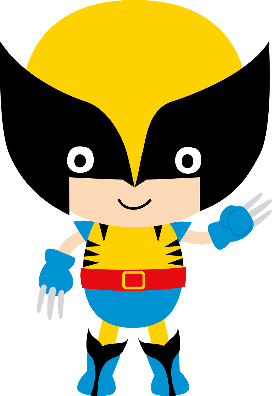 Wolverine Clipart Cute Cartoon - Baby Wolverine Clipart (900x1308), Png Download