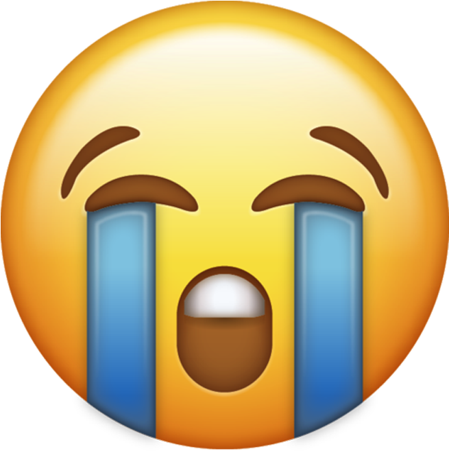Download Loudly Crying Iphone Emoji Jpg - Crying Emoji Transparent (640x652), Png Download
