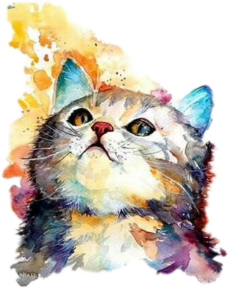 Pintura De Gatos A Acuarela (480x480), Png Download