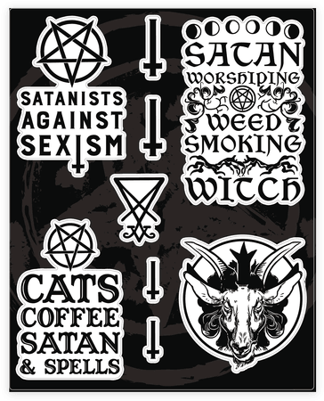 Feminist Satanic Sticker/decal Sheet - Satan Stickers (484x484), Png Download