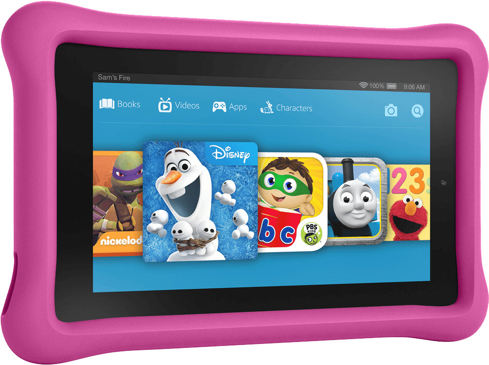 Kindle Fire Kids Edition Pink Transparent Background - Amazon Fire 7 Kids Edition (1000x1000), Png Download