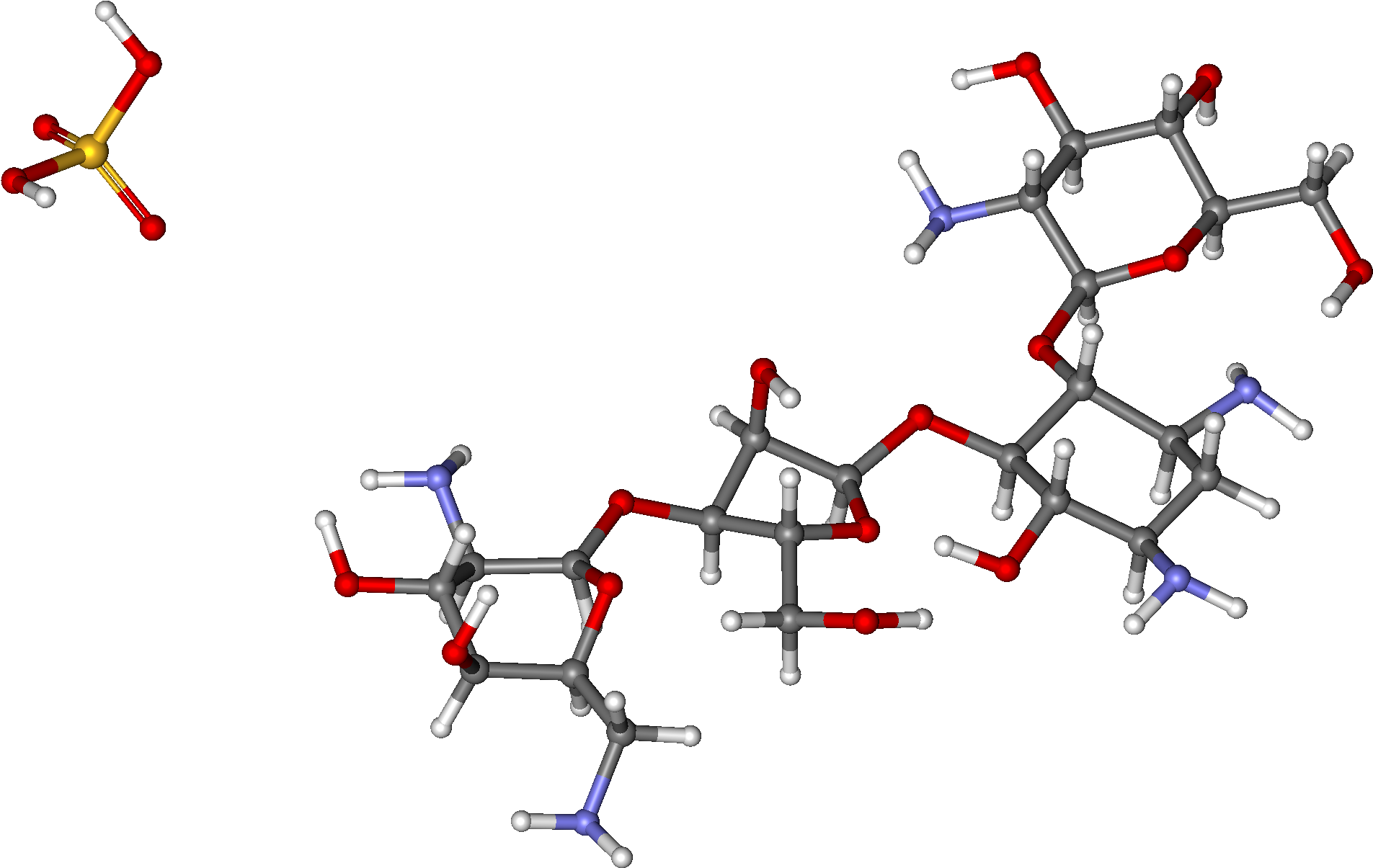 Paromomycin Ball And Stick - Diagram (2000x1240), Png Download