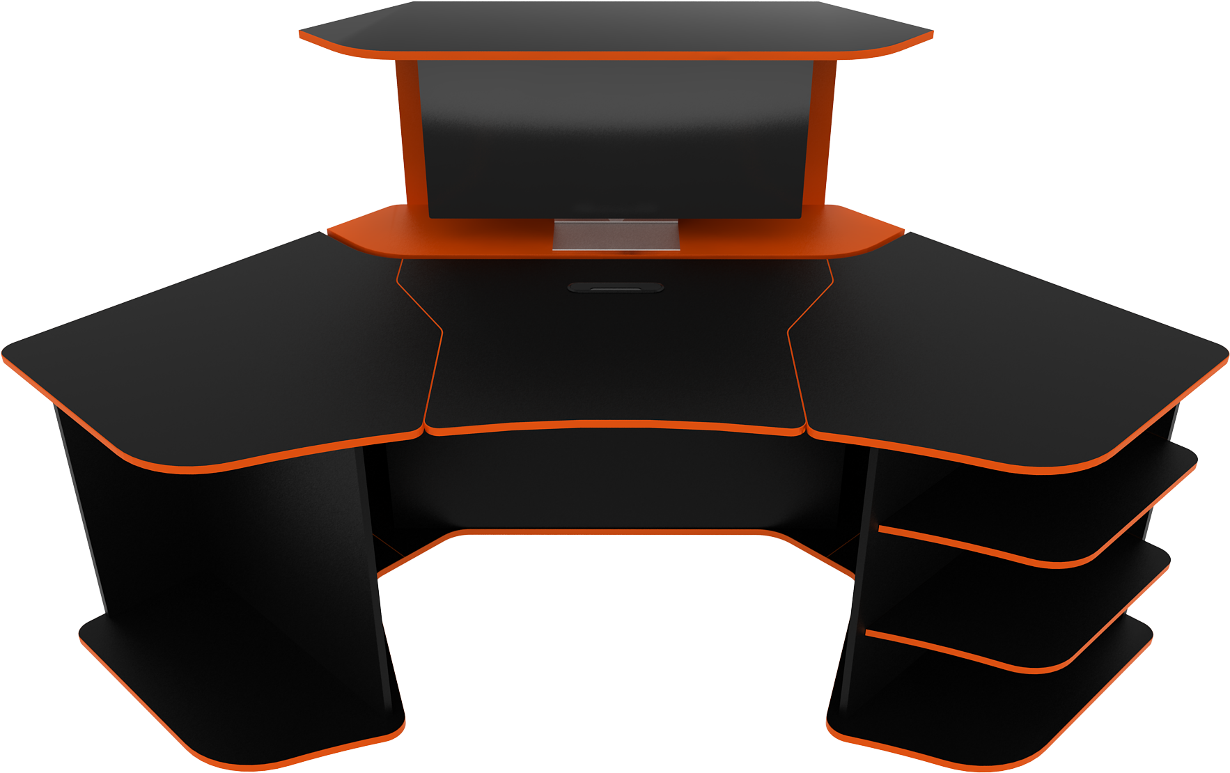 Official Prospec Designs' Gaming Desks E-shop - Gaming Desk Red And Black (3152x1263), Png Download