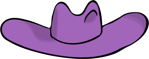 Cowboy Hat Vector Clip Art - Purple Hat Clip Art (600x239), Png Download