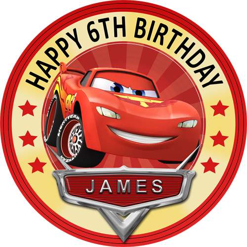 Disney Cars Lightening Mcqueen Round Edible Cake Topper - Manav Sehyog School Logo (500x500), Png Download