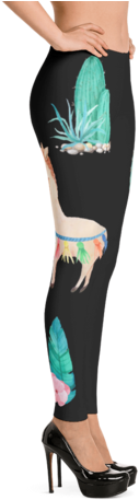 Boho Watercolor Llama & Cactus Print - Imagineavalon Christmas Leggings, Christmas Clothing, (480x480), Png Download