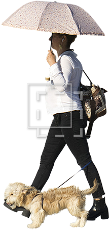 Parent Category - Woman Walking With Umbrella (450x450), Png Download