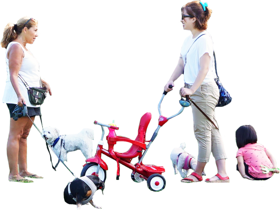 Dog Walking - People Playing Park Png (1064x800), Png Download