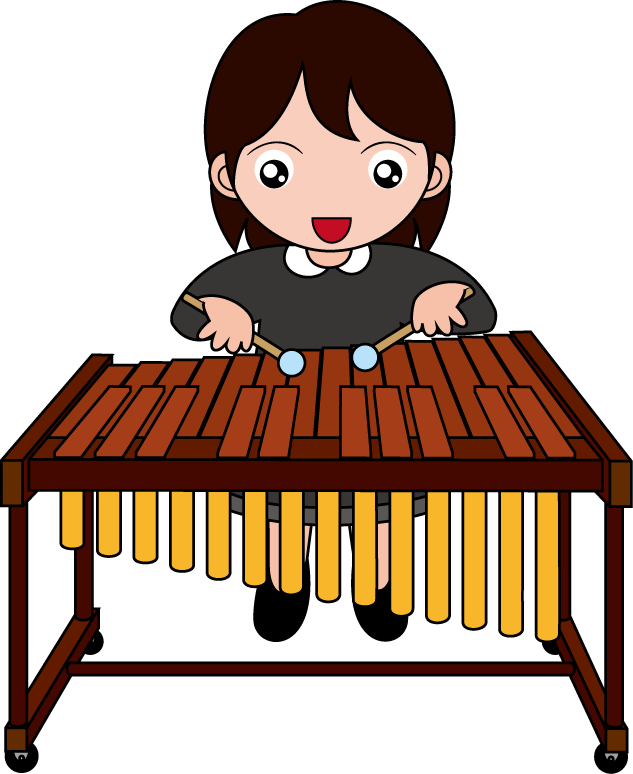 Clipart Library Download Keyboard Percussion Instrument - Marimba Cartoon (633x774), Png Download