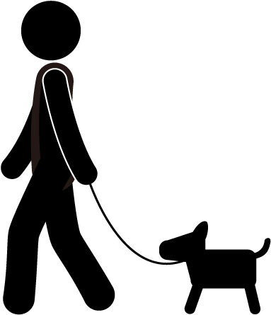 Then We Just Do It - Stick Man Walking Dog (500x500), Png Download
