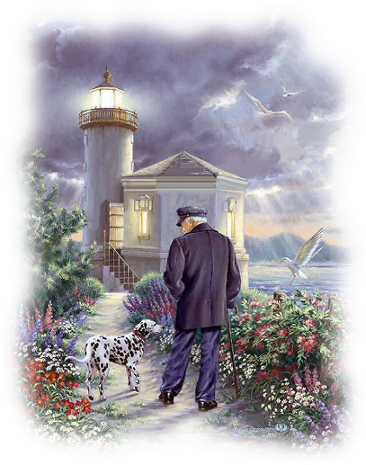 Old Men - Sunsout The Lighthouse Keeper (416x524), Png Download