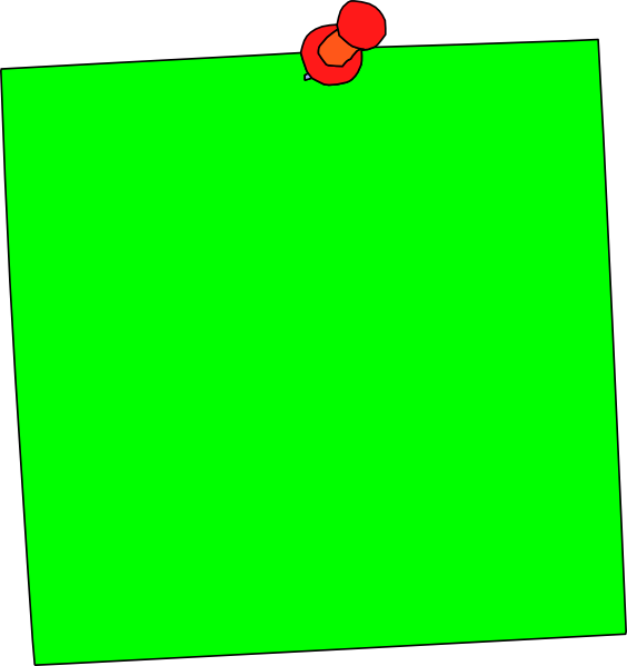 Post-it Clipart Green - Green Sticky Notes Png (564x599), Png Download