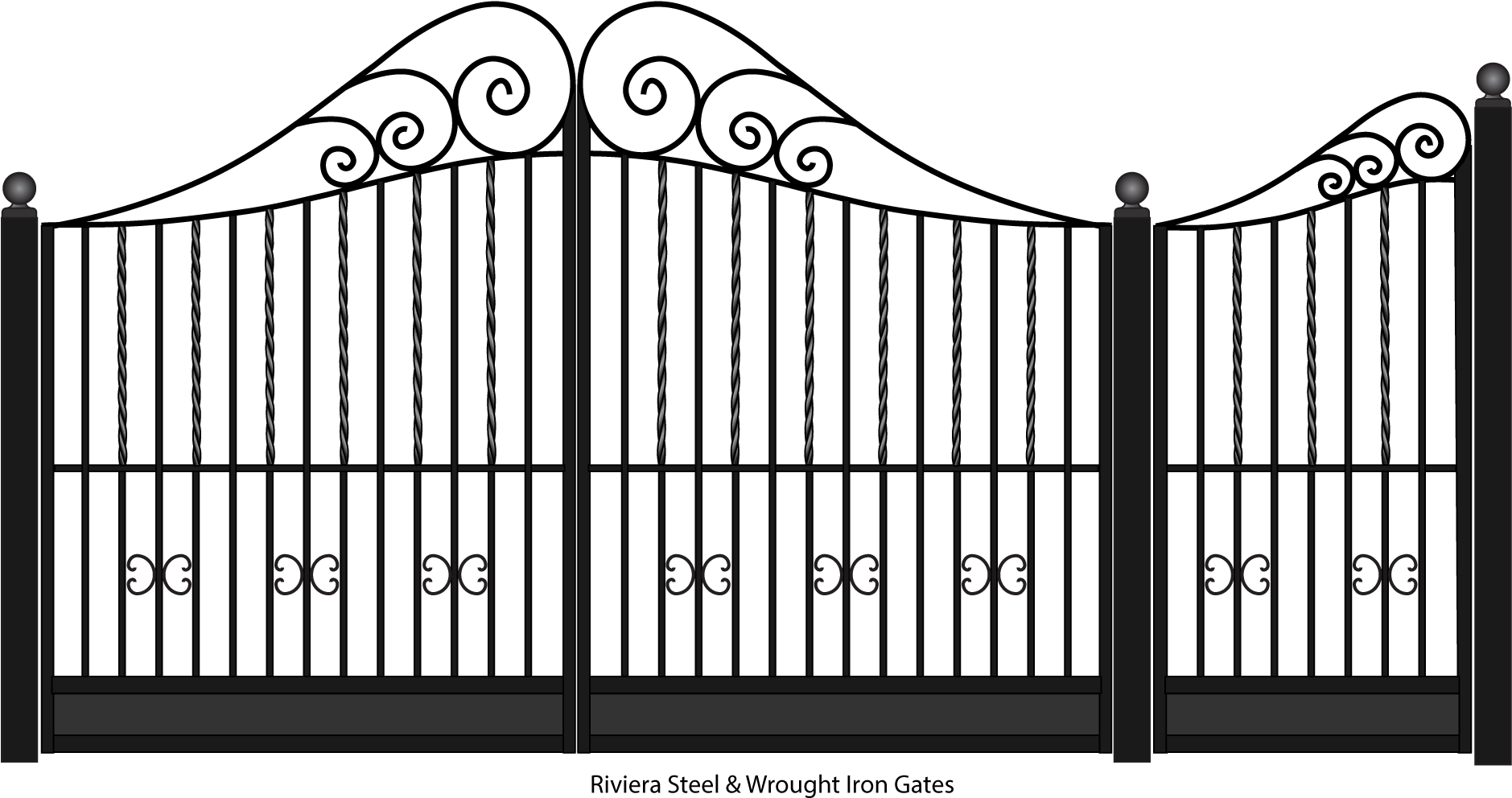 Bordeau Steel Driveway And Pedestrian Entreance Gates - Steel Gate Images Png (1960x1090), Png Download