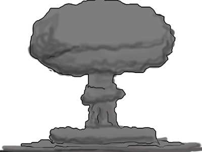 Mushroom-cloud - Mushroom Cloud Png Gif (400x300), Png Download