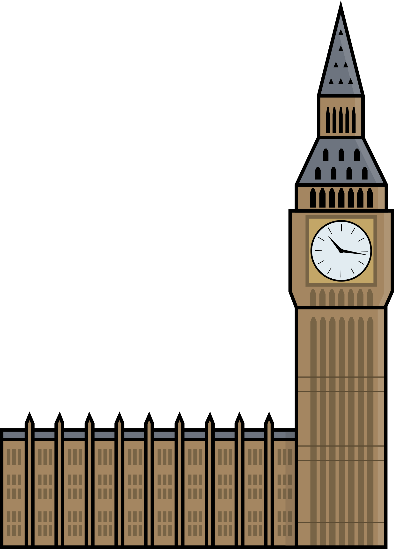 Clipart - London Big Ben Pdf (1628x2268), Png Download