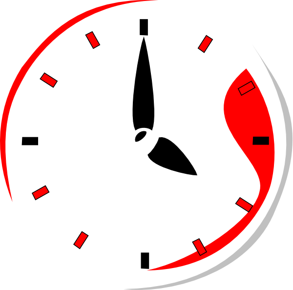 Clock Clipart Red - Clock Logo Red Png (600x594), Png Download