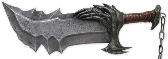 Kratos Gets The Blade Of Chaos Later In The Game When - God Of War Kratos Blade Of Chaos Replica (640x206), Png Download