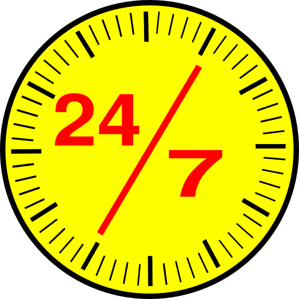 Round Wall Clocks Vinyl Wall Art (black) (600x600), Png Download