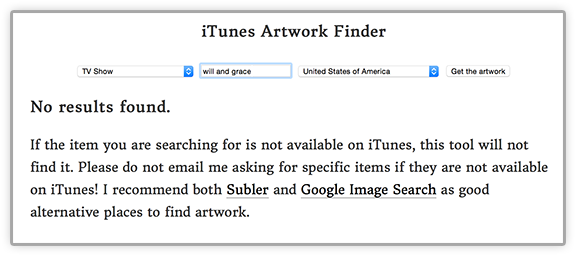 "no Results Found" On Itunes Artwork Finder - Itunes (600x280), Png Download