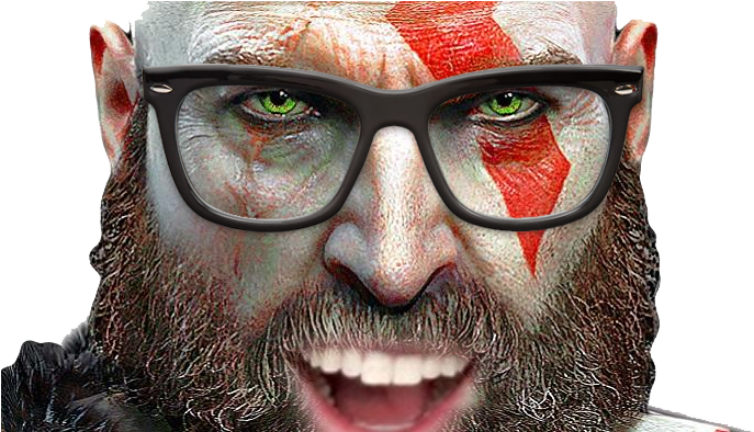 View Samegoogleiqdbsaucenao Kratos Soy , - Kratos Happy Face Transparent (700x393), Png Download
