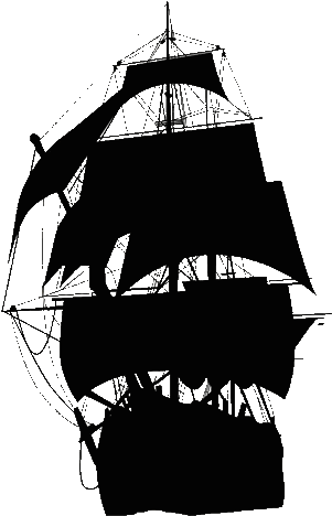 Bdo Sailing Ship - Pirate Ship Silhouette Png (450x538), Png Download